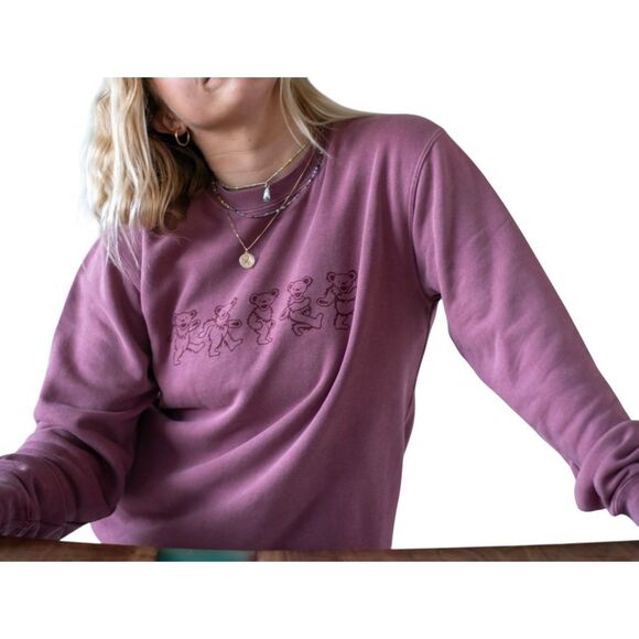 Grateful Dead x Section 119 Collab Maroon Dancing Bears Crewneck Sweatshirt XXL - Picture 1 of 14